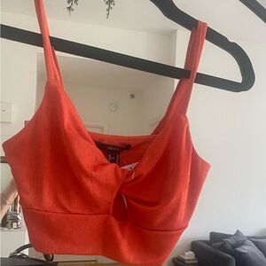 Forever 21 Women's Red Crop Top